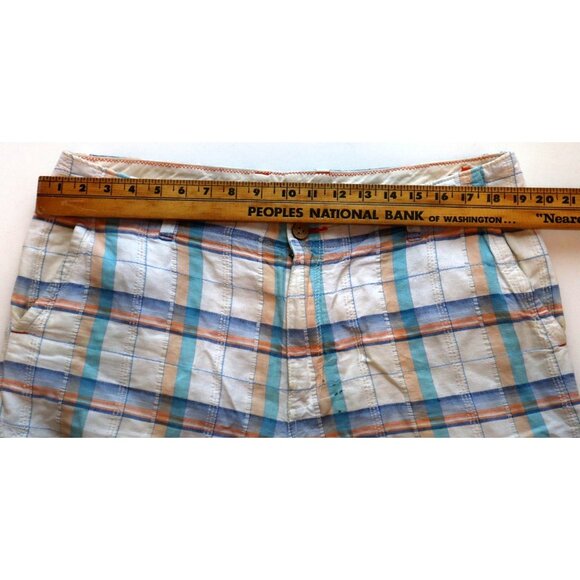 Tommy Bahama Relax Plaid Linen Cotton Shorts Size 36 Coastal Resort Aesthetic - Picture 6 of 6